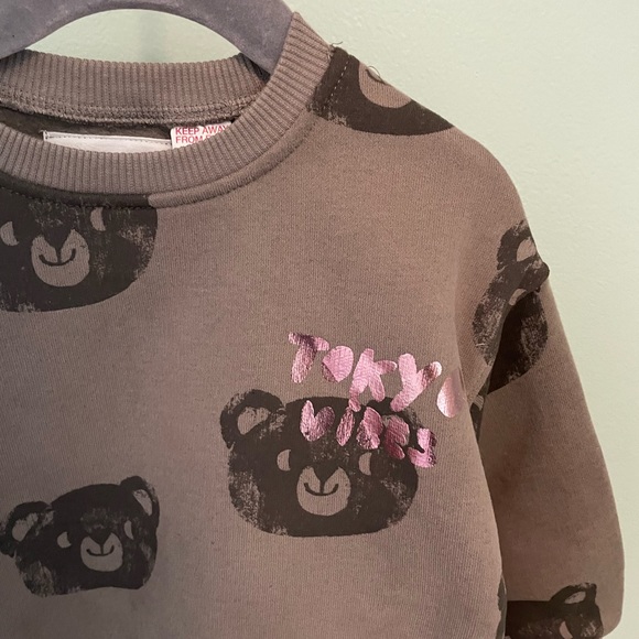 ZARA GLITTER PRINT SWEATSHIRT - Picture 6 of 10